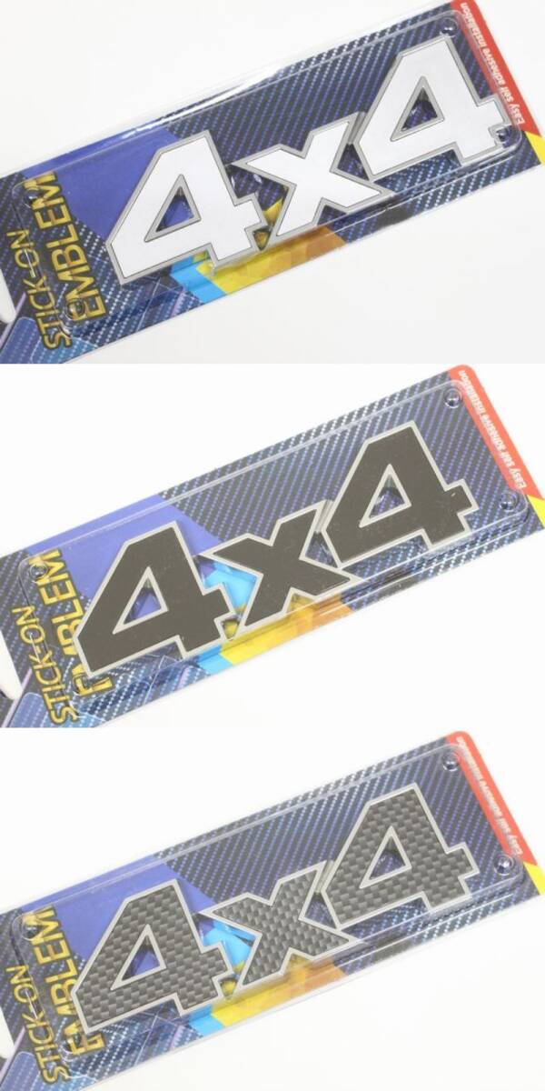 4×4 エンブレム 4WD 汎用 ドレスアップ カスタム 外装 ステッカー シルバー ブラック カーボン ハスラー クロスビー ジムニー ランクル拍卖