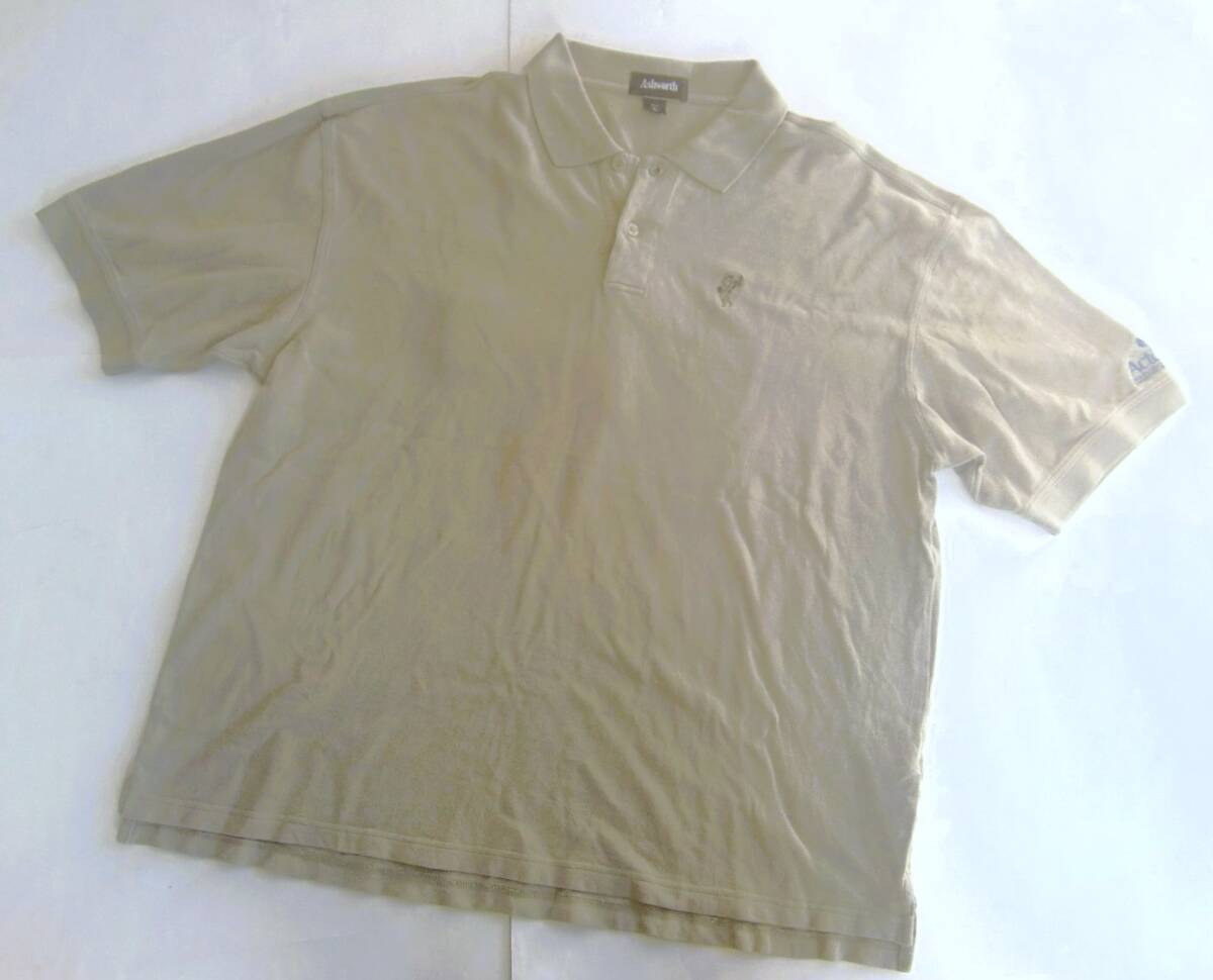 【即決 送料無料】Ashworthアシュワース ゴルフマン&コーポレート刺繍ロゴ 鹿の子半袖ポロシャツ★Actonel/メンズ4XLカーキ/大きいサイズ拍卖