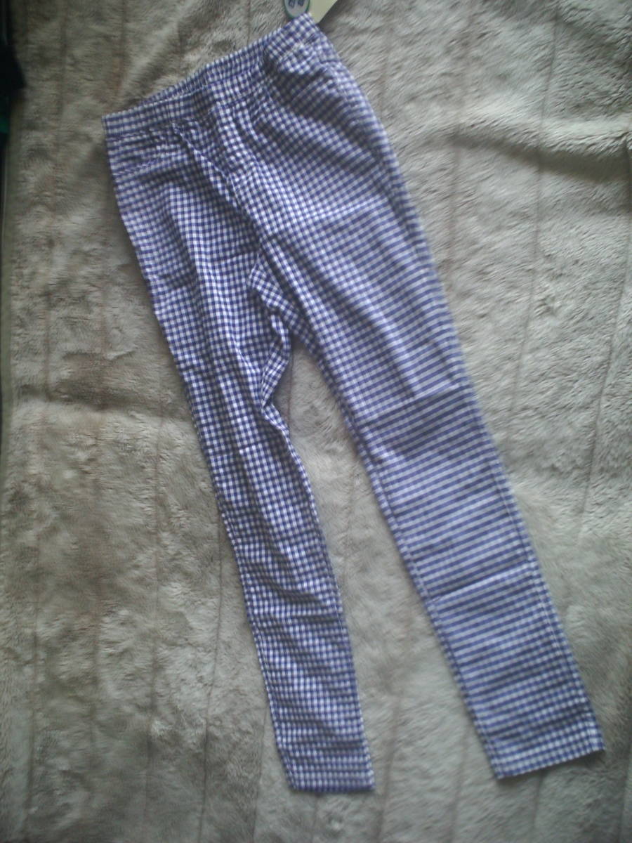 ★★HushHush ハッシュアッシュ 青x白 ギンガムチェック 接触冷感 ストレッチ パンツ LL 新品★拍卖