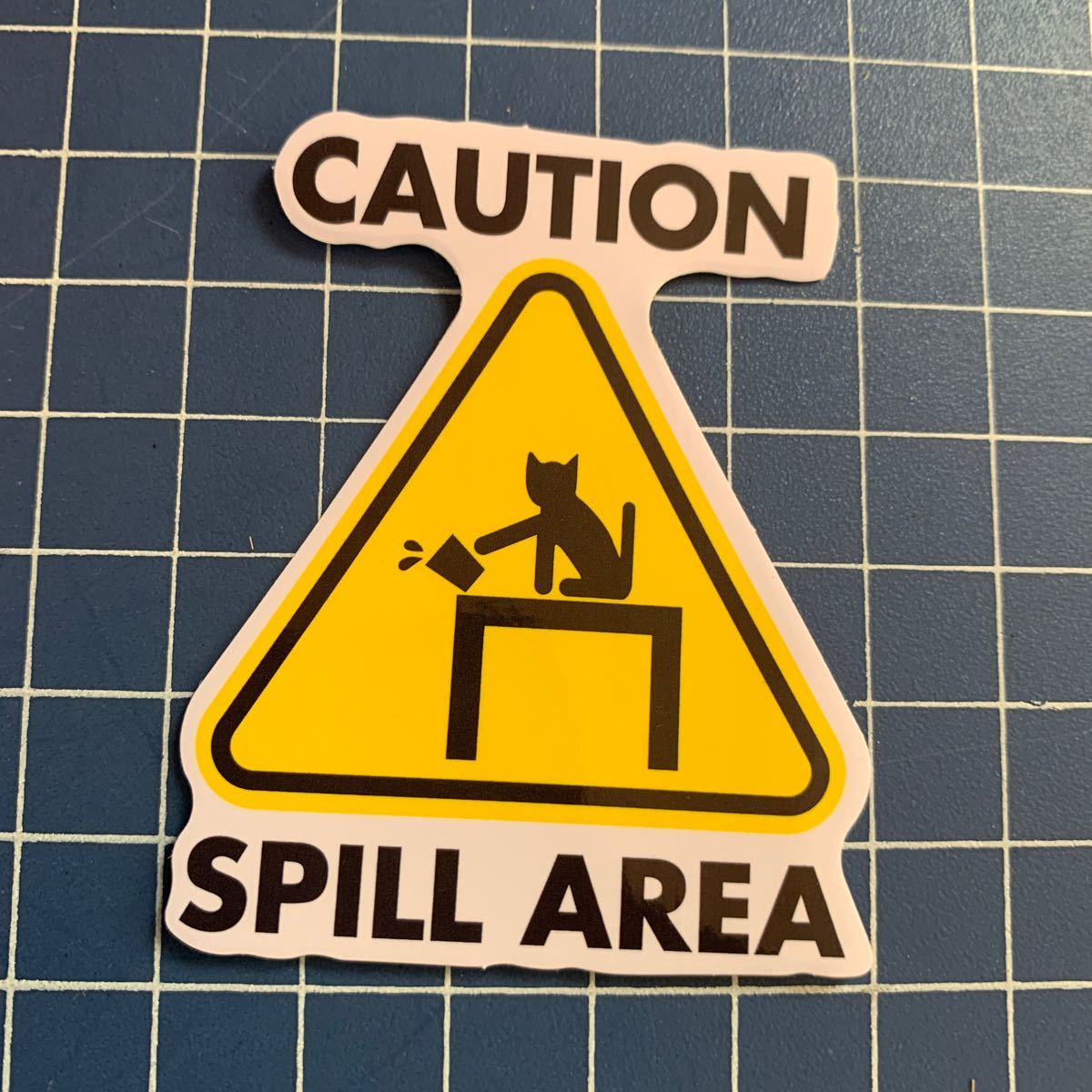 ステッカー シール 溢れ SPILL AREA CAUTION 猫@4029拍卖