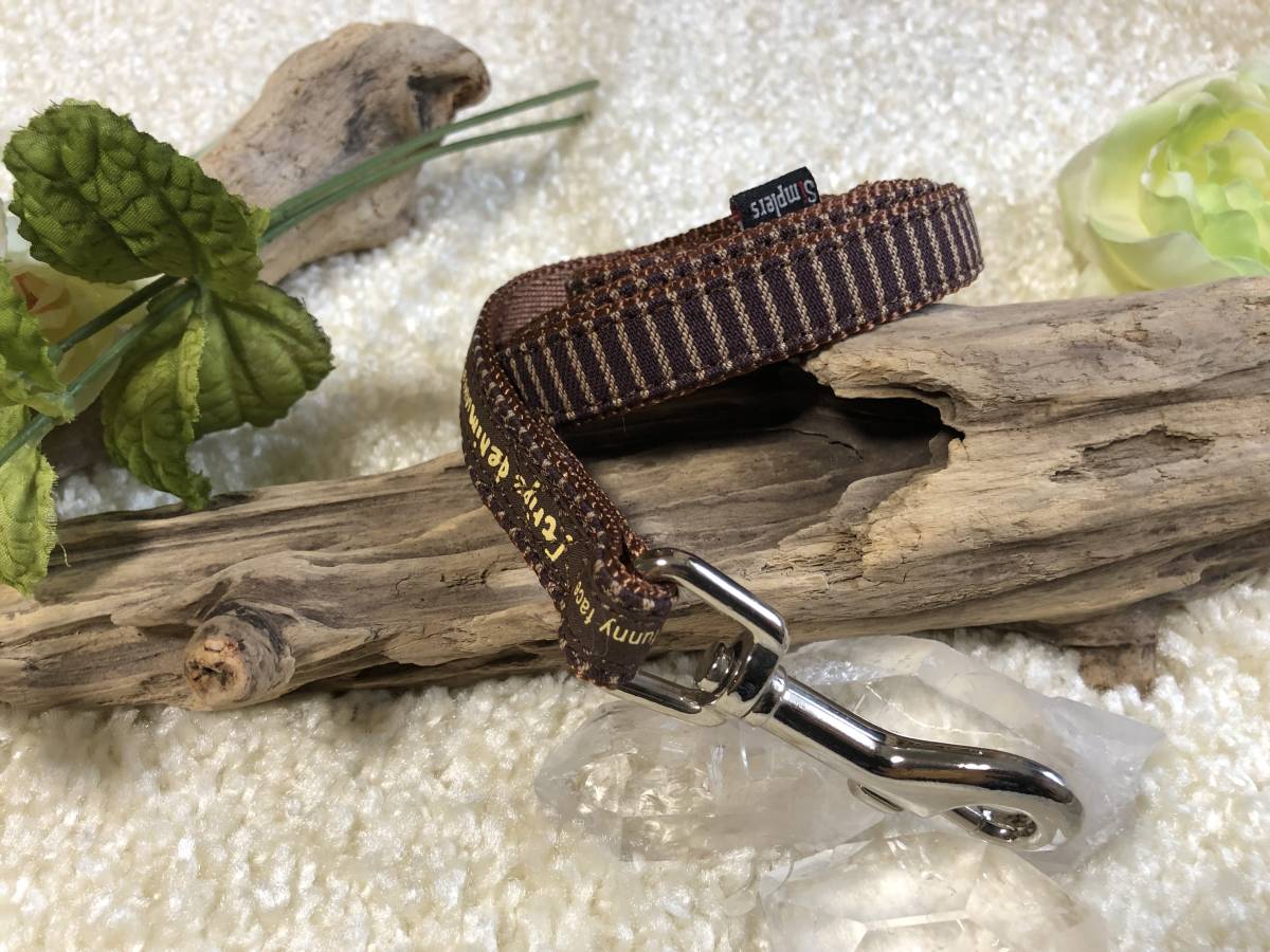 ★同梱お得★小型犬リード-№17・デニムストライプ・ブラウン♪拍卖