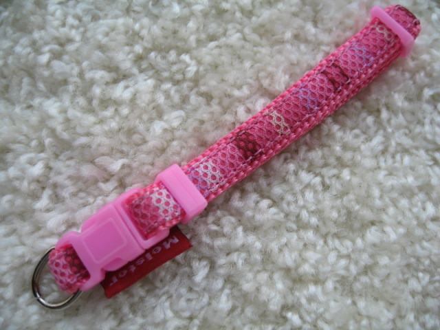 ★同梱お得★小型首輪-№50・スポーティーメッシュ・ピンク♪拍卖