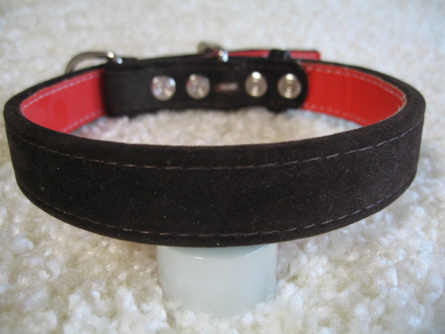 ★同梱お得★♯24-№80・スエード調首輪・焦茶♪拍卖