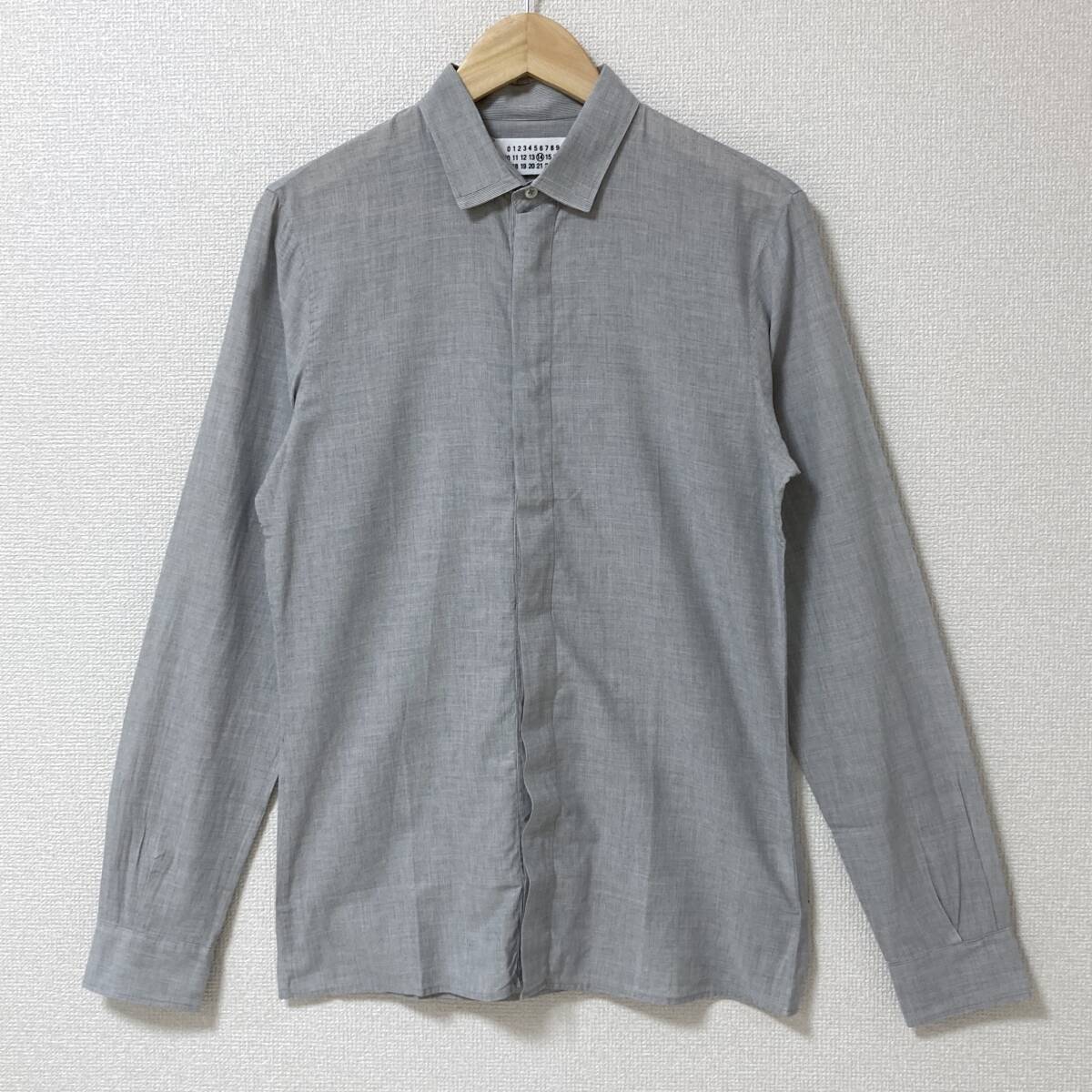 初期 ここのえ Maison Martin Margiela 14 長袖シャツ 比翼 グレー イタリア製 メンズ メゾンマルタンマルシェラ archive 4030113拍卖