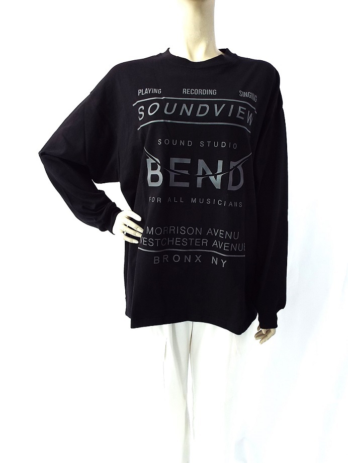 ボーメール ブラック Mサイズ 天竺 綿100% 長袖Tシャツ ビッグサイズシルエット ヘビーウエイト 新品 BEAUMERE拍卖