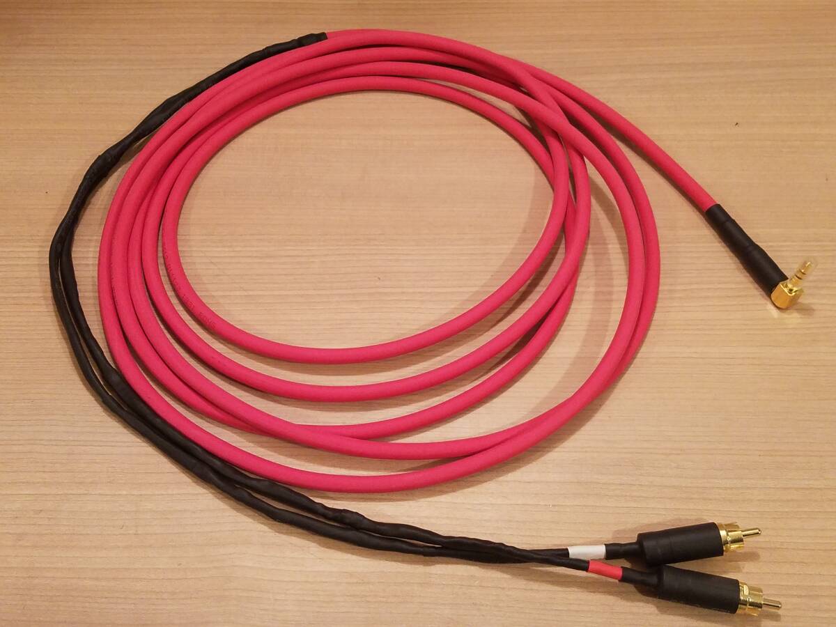 ★ BELDEN 8412 赤 RCA-L型ステレオミニプラグ3.5mm 変換ケーブル 4m(分岐長め50cm) Yケーブル 金メッキ NYS352AG OYAIDE P-3.5GL ★拍卖