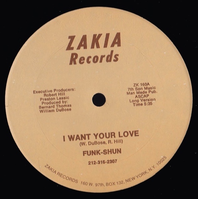 Soul 12inch★FUNK-SHUN / I want your love★シュリンク付・Zakia★拍卖