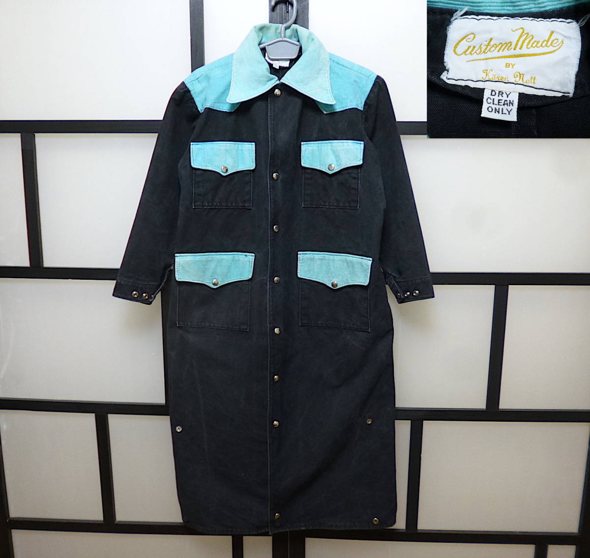 US古着 80s ブラックダック地 コート/ 80年代 ワークコート ショップコート拍卖