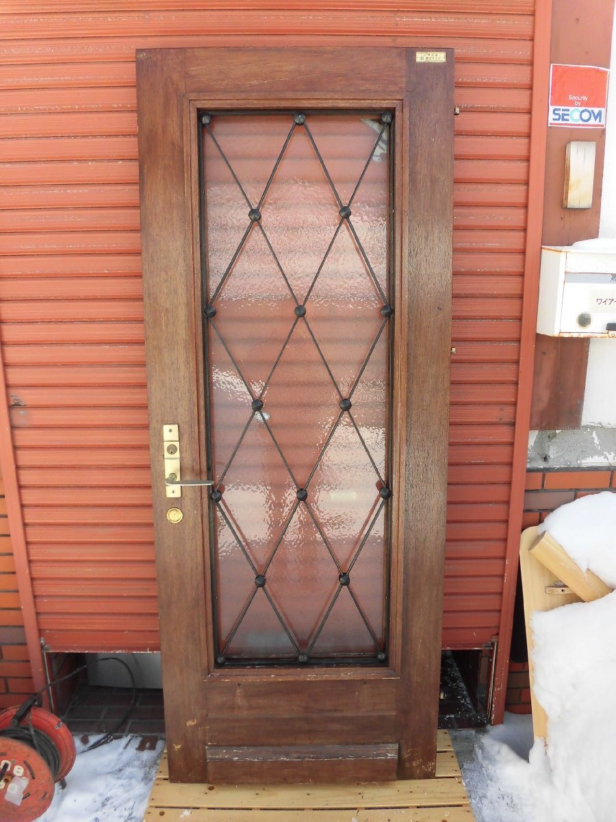 ★☆【引取限定】 木製×アイアン 玄関ドア アンティーク 鍵付き 小樽より 発送不可☆★拍卖