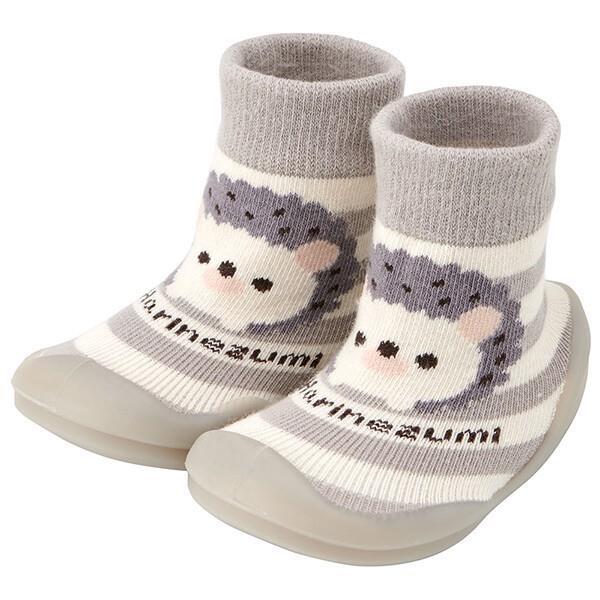 Pompon's ハリネズミ ソックスシューズ XS (11.3cm) ファーストシューズ ギフトボックス入り 子供 子ども キッズ キャラクター拍卖
