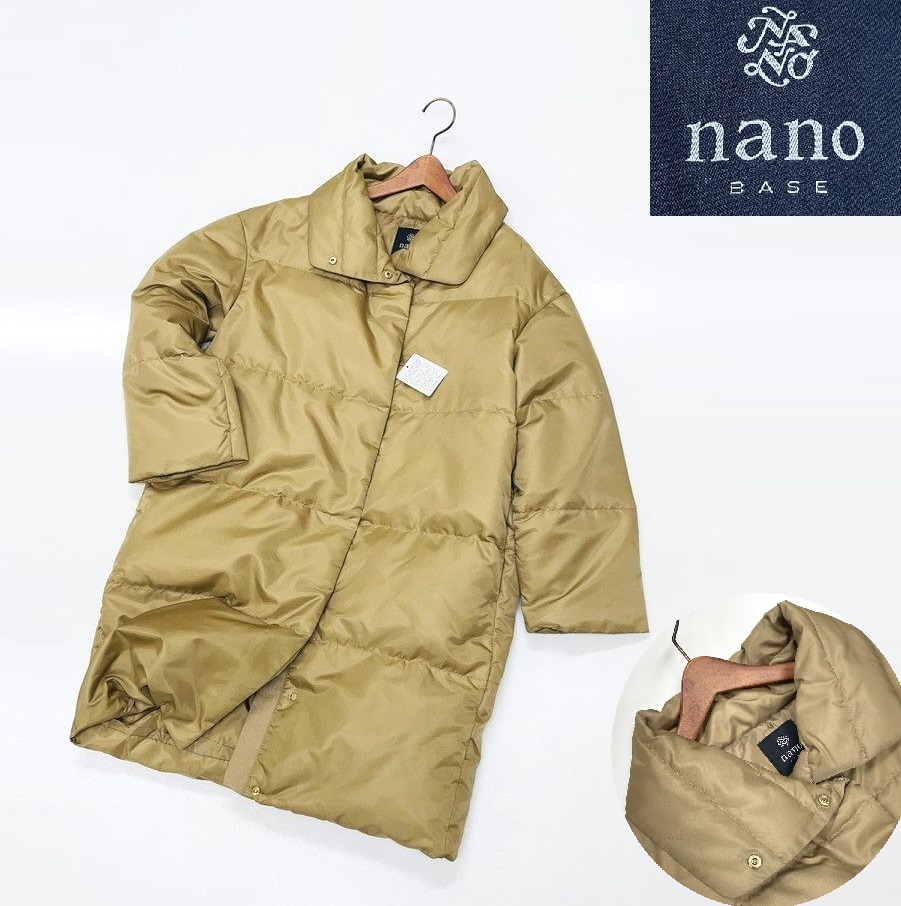 nanoBASE ベージュ ボリュームネックロングダウンコート レディースアウターカジュアル通勤大人可愛い ナノユニバース ナノベース拍卖