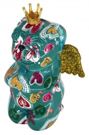 貯金箱 犬 イヌ エンジェル ドッグ 陶器製 コインバンク カラフル アニマル オブジェ エスニック インテリア 置物 雑貨 かわいい おしゃれ拍卖