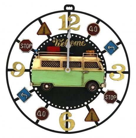 ビンテージ調 ブリキ 掛時計 バス アイアン 壁掛 時計 飾り インテリア 雑貨 かわいい おしゃれ メンズライク拍卖