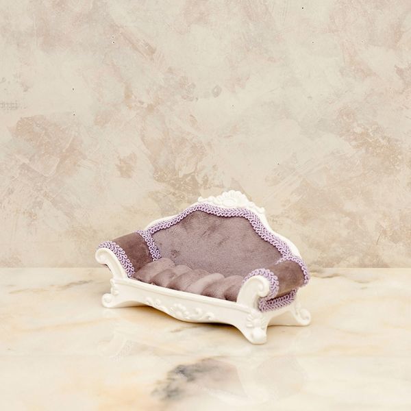 ベルベット クラシカル アクセサリーホルダー ライトパープル リング 指輪 ソファ アクセサリー置き オブジェ 飾り インテリア 雑貨拍卖