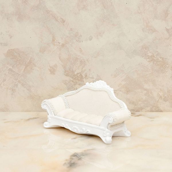 ベルベット クラシカル アクセサリーホルダー アイボリー リング 指輪 ソファ アクセサリー置き オブジェ 飾り インテリア 雑貨拍卖