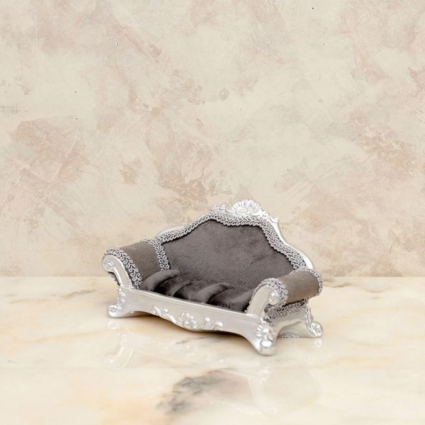 ベルベット クラシカル アクセサリーホルダー グレー リング 指輪 ソファ アクセサリー置き オブジェ 飾り インテリア 雑貨拍卖