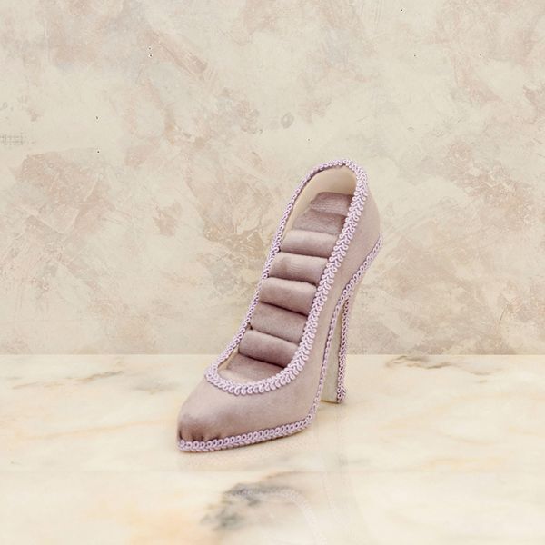 ベルベット クラシカル アクセサリーホルダー ライトパープル リング 指輪 ハイヒール アクセサリー置き オブジェ 飾り インテリア 雑貨拍卖