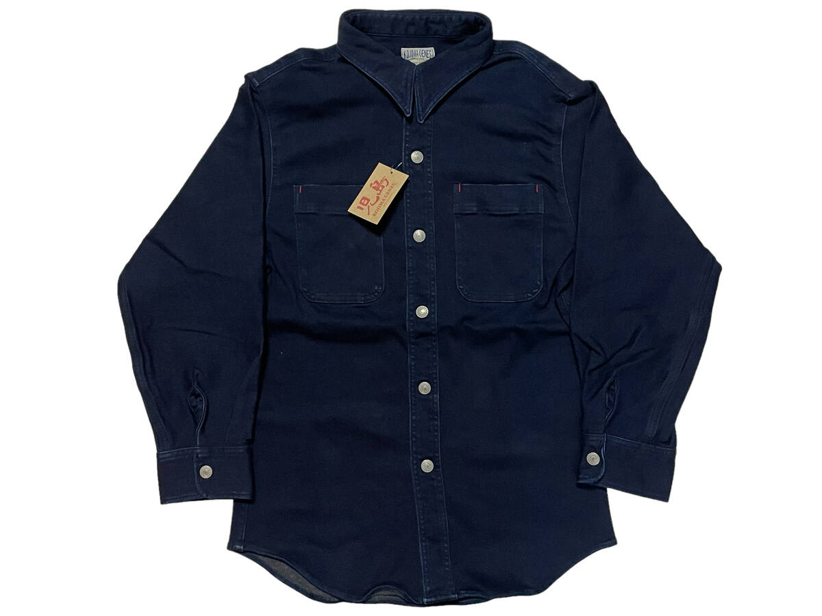 未使用品 インディゴ M KOJIMA GENES 児島ジーンズ RNB-2032 ハイスペックストレッチシャツ ユーズドウェル拍卖
