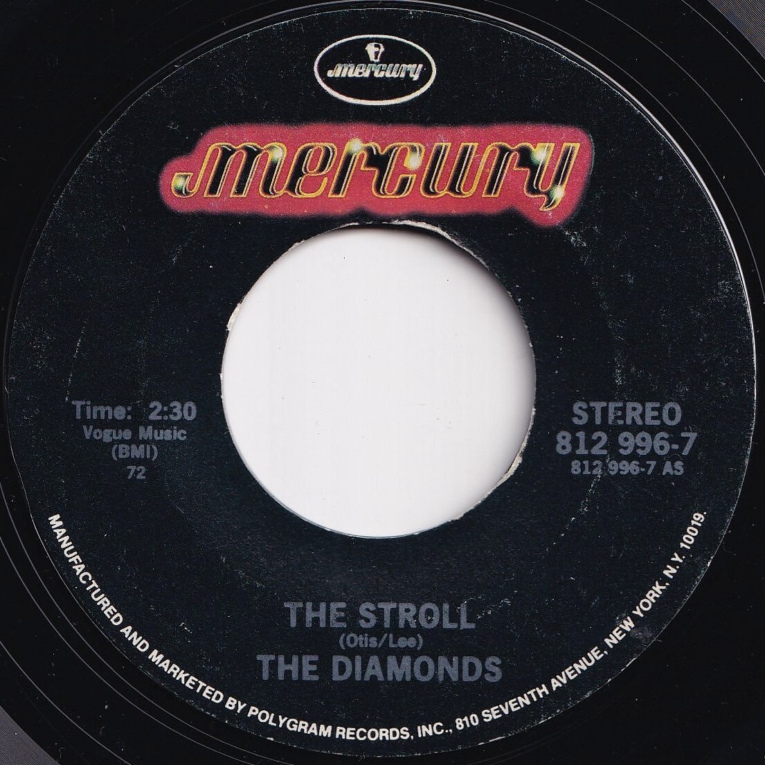 Diamonds The Stroll / She Say (Oom Dooby Doom) Mercury US 812 996-7 206253 R&B R&R レコード 7インチ 45拍卖