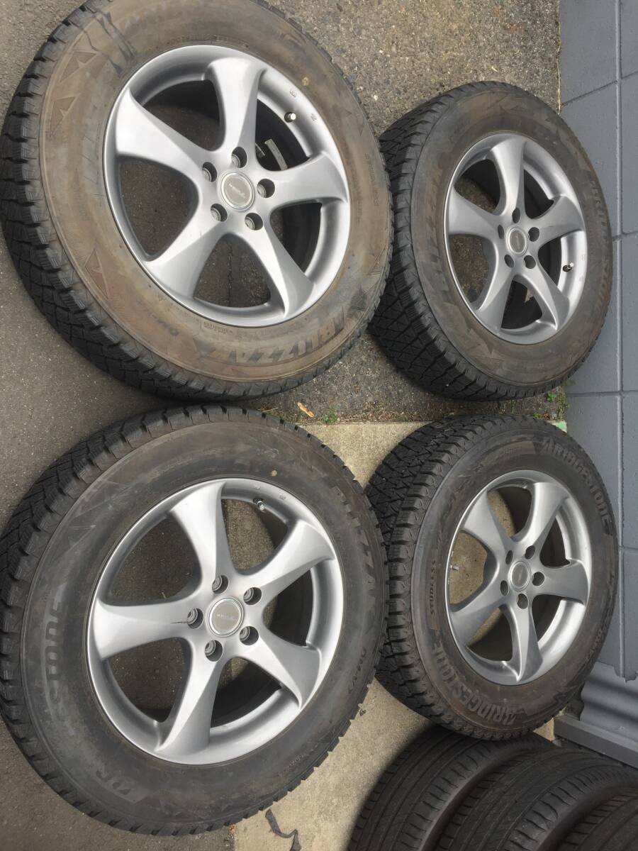◆AS308-5◆ブリヂストン製◆TOPRUN◆ノア/ヴォクシー等◆17×7J+53◆5H114.3◆ブリヂストン◆DM-V2◆225/65R17◆4本セット◆中古品◆拍卖