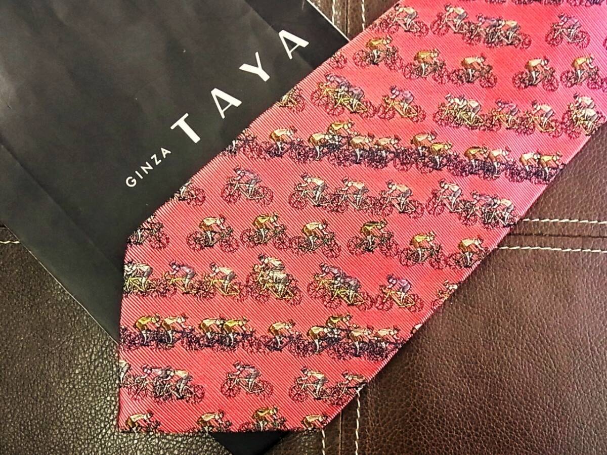 ●5-0321●在庫処分SALE●銀座の老舗TAYA田屋「自転車」【最高級・刺繍オーバー10】 Over10 ネクタイ●拍卖