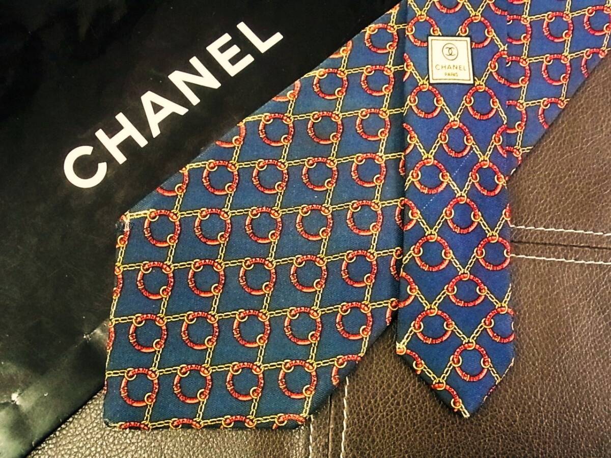 ●5-0386●在庫処分SALE●シャネル【CHANEL】 CCロゴ柄リング ネクタイ★拍卖