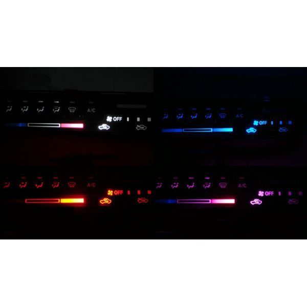 ケイ HN11S/HN21S LEDエアコン照明セット! レッド マニュアル3レバー式エアコン用拍卖