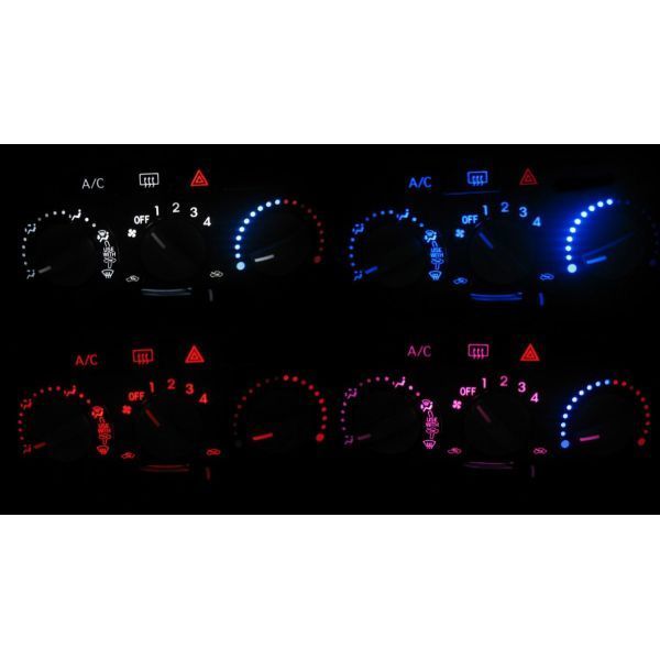 ミラジーノ L650/L660 LEDエアコン照明セット! ピンク マニュアルエアコン用拍卖