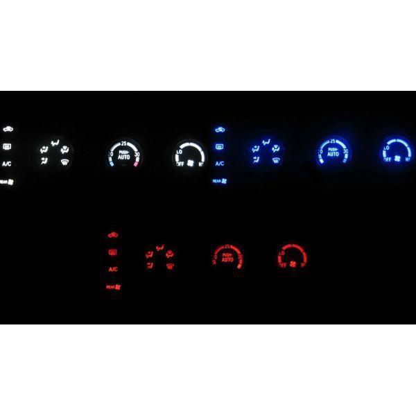 ライトエースノア SR40G/SR50G/CR40G/CR50G LEDエアコン照明セット! レッド オートダイヤル式用拍卖
