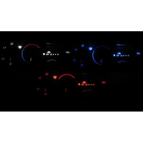 ライトエースノア SR40G/SR50G/CR40G/CR50G LEDエアコン照明セット! レッド マニュアル2連ダイヤル式用拍卖