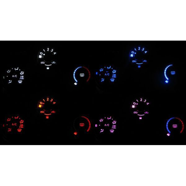 ラッシュ J200/210 前期 LEDエアコン照明セット! レッド マニュアルエアコン用拍卖