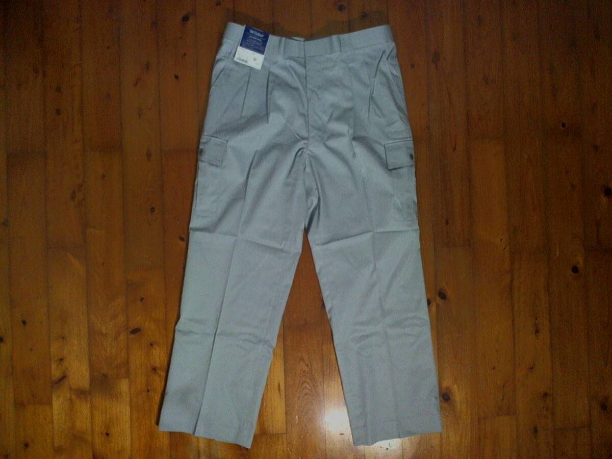 ☆新品・未使用【Wilder】帯電防止・ライトストレッチ・携帯ポケット付き ツータック カーゴパンツ 作業パンツ ワークパンツ 96 グレー 拍卖