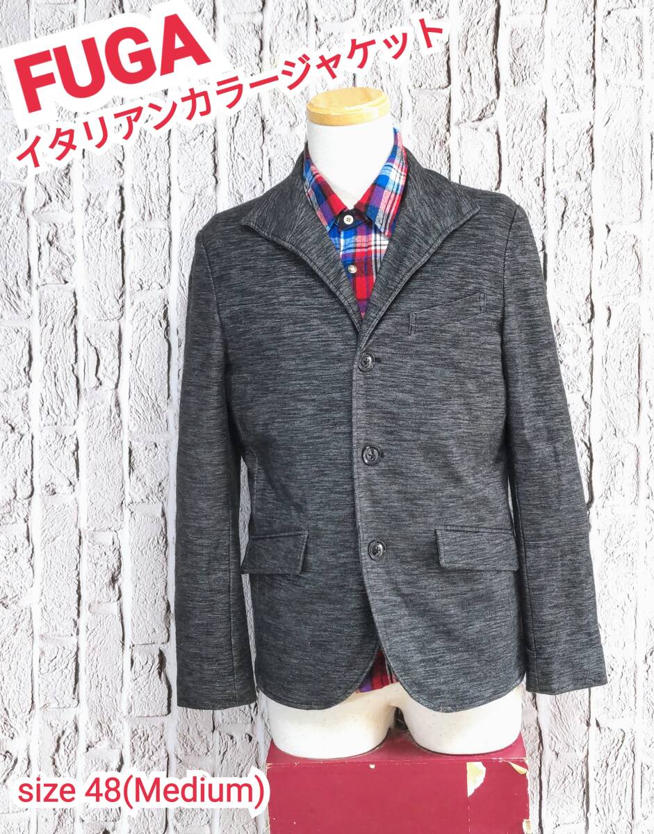★送料無料★ FUGA ジャケットフーガ イタリアンカラージャケット グレー 46 (Medium 相当)拍卖