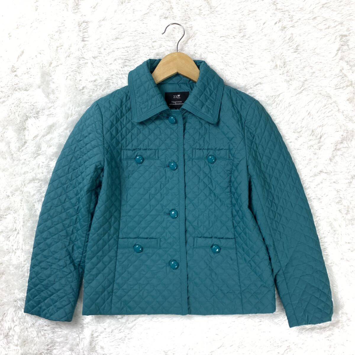 23区 ステンカラージャケット キルティングジャケット グリーン 32 YA6409拍卖