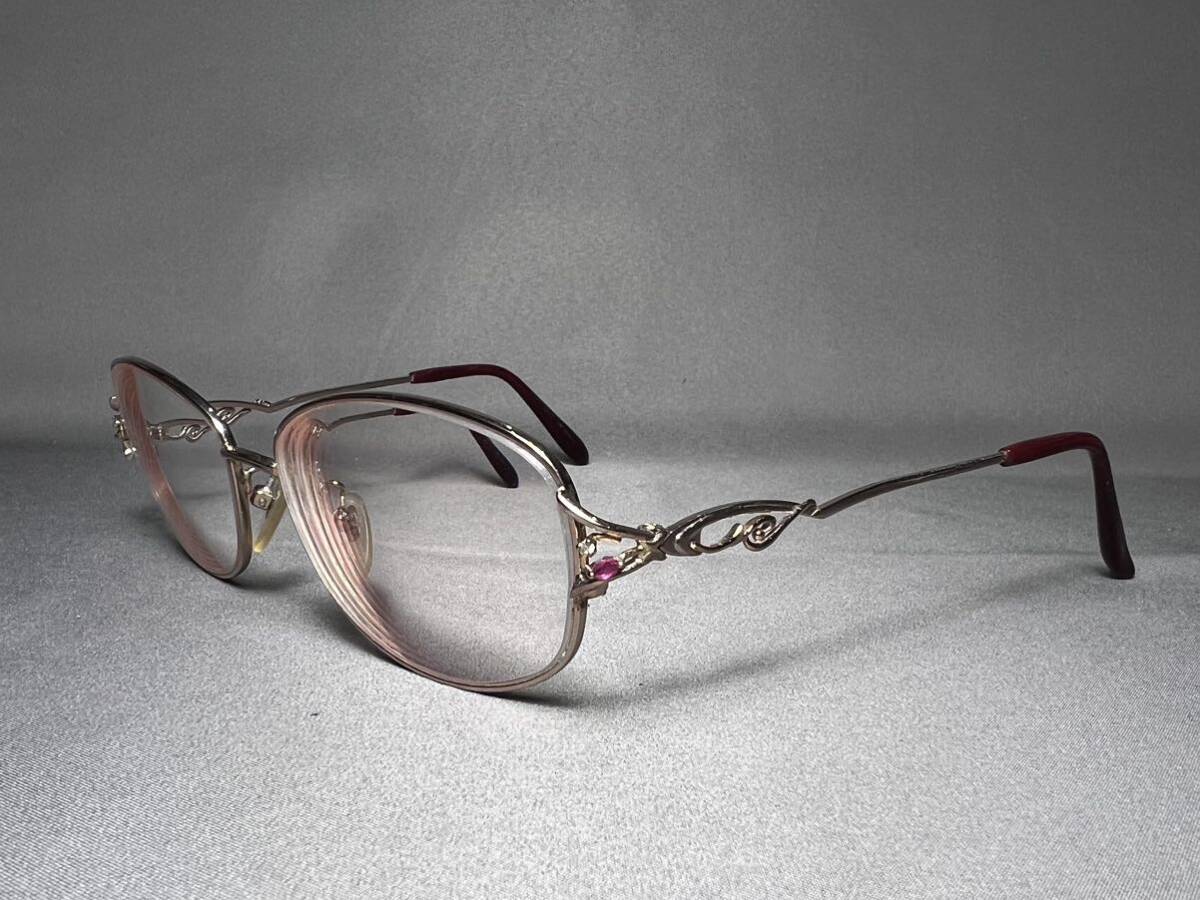 VINTAGE【宝飾デザイン 眼鏡フレーム】COL.1 フルリム オーバル型 ゴールド 金縁 ヴィンテージ オールド サングラス拍卖