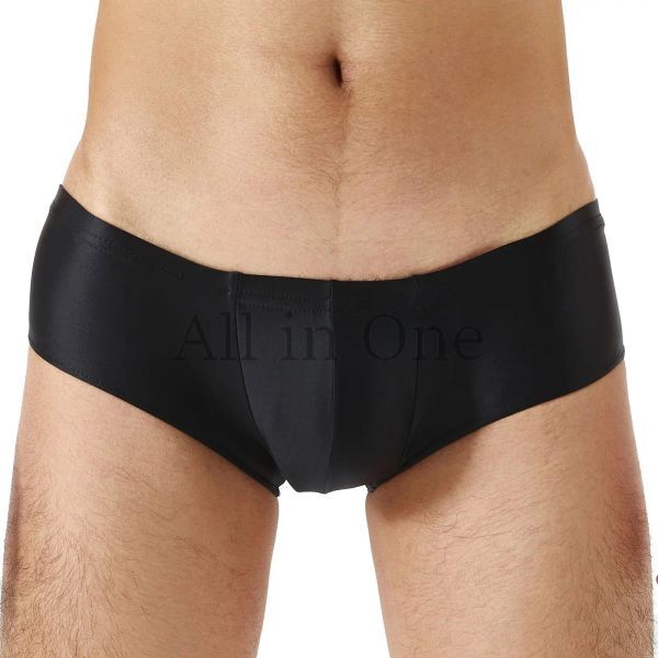 116-90-11 メンズ ツヤツヤ 光沢 ローライズ ブリーフ 【ブラック,Mサイズ】男性 下着 セクシー アンダーウェア エロ パンツ ショーツ .3拍卖