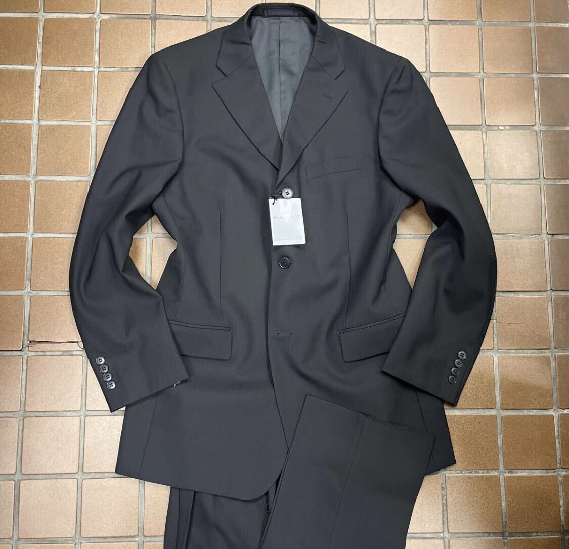 新品【サイズY8 XXL★上品な礼服】3B シングルスーツ ブラックフォーマル 背抜き サイドベンツ 2タック リクルートスーツ 喪服 冠婚葬祭拍卖