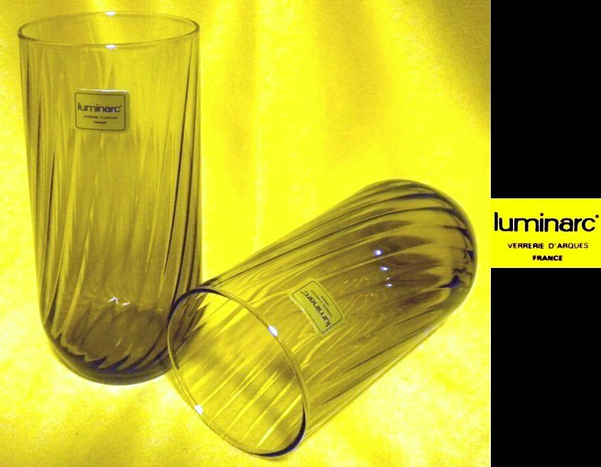 売切 Luminarc リュミナルク グラス、 容量大310cc 2客組 フランス製 纏購入特典有 寸法φ上59/下47×H128mm 重量160g 口元1.7mm 底厚4mm拍卖