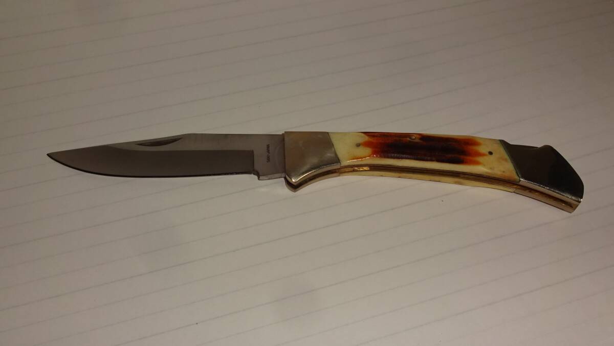 SEKI-JAPANフォールディングナイフ 全長22cm 鹿柄? 折りたたみナイフ拍卖