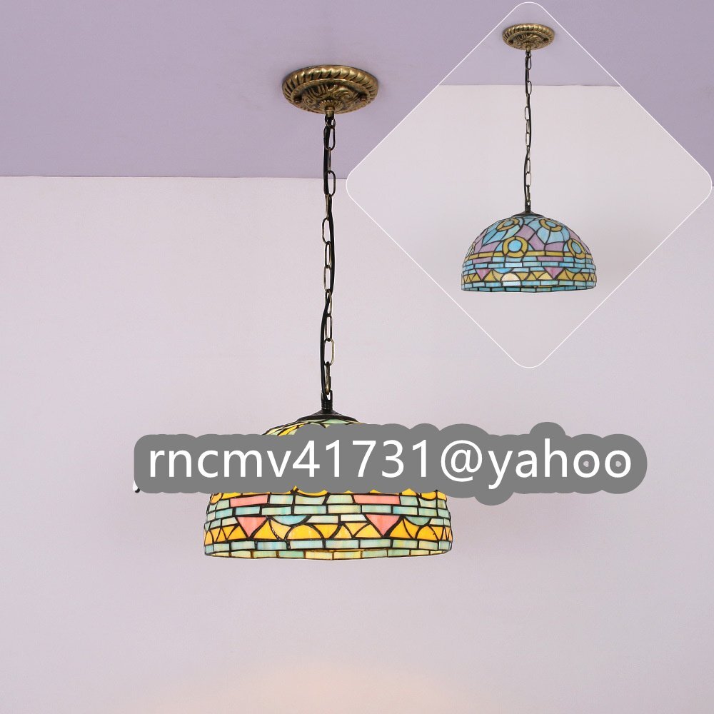 「81SHOP」 芸術品ステンドランプ ステンドグラス 花柄 ティファニー ペンダントライト 通路用ランプ ベッドルーム用 照明 室内装飾拍卖