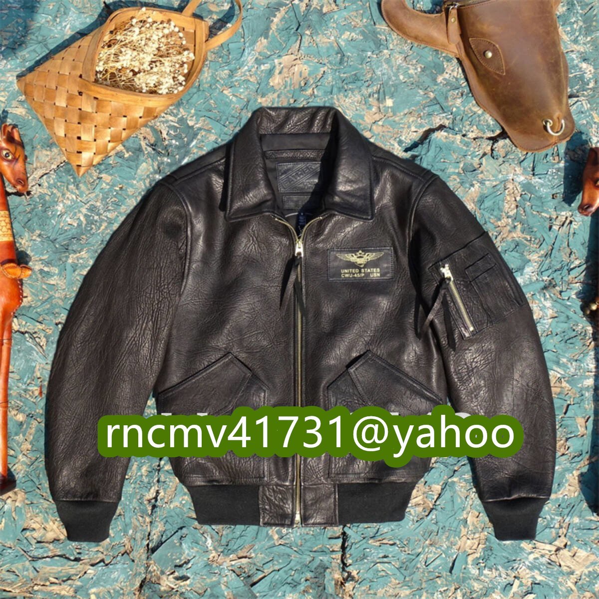 「81SHOP」 メンズ 革ジャン 最上級 羊革 CWU-45P フライトジャケット レザージャケット ライダース バイクウエア ブルゾン 本革 L~4XL拍卖