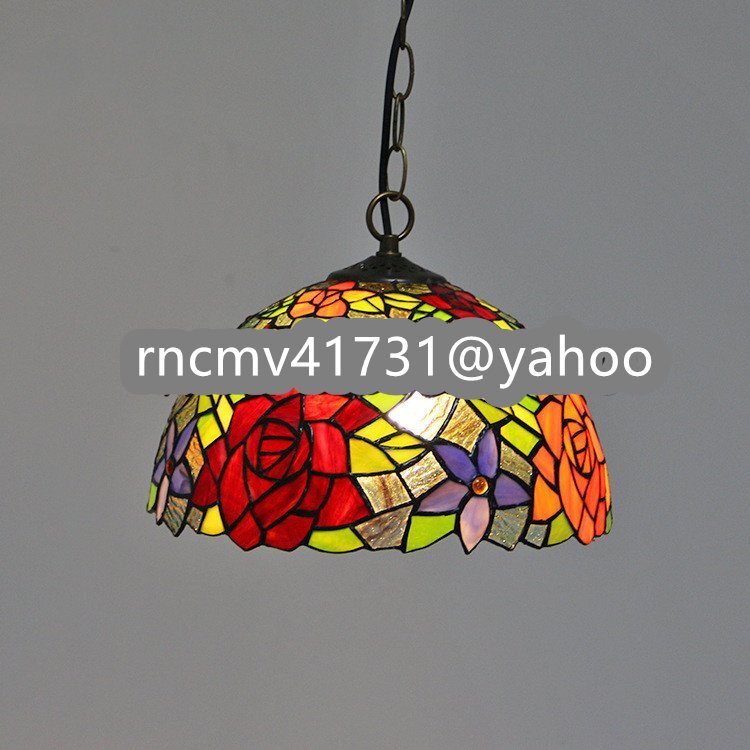 「81SHOP」 芸術品ステンドランプ ペンダントライト ステンドグラス 照明 ティファニー 花柄 通路用ランプ ベッドルーム用 室内装飾拍卖