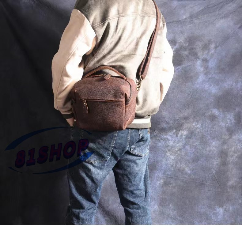 「81SHOP」極美品★本革 ショルダーバッグ 牛革 メッセンジャーバッグ メンズバッグ 斜め掛け カジュアル 斜めがけ 通学 通勤拍卖