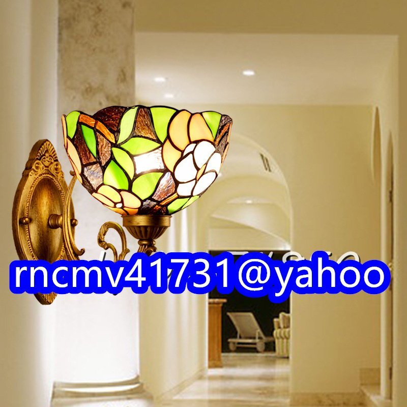 「81SHOP」 稀少品◆芸術品ウォールライト ステンドランプ ステンドグラス 花柄 壁掛け照明 レトロな雰囲気 ティファニー ランプ拍卖