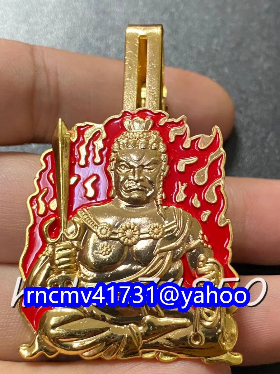 「密教法具 寺院仏具」極上品 不動明王 袈裟用クリップ 真鍮製 高さ5.5cm拍卖