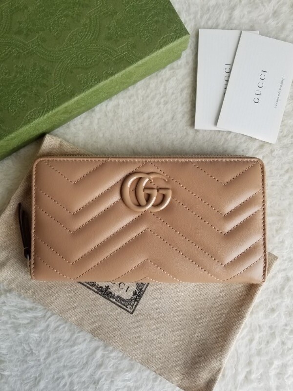 新品 GUCCI グッチ ダブルG キルティング ジップ アラウンド 長財布 ローズベージュ 443123 AABZK 2754 国内完売 入手困難拍卖