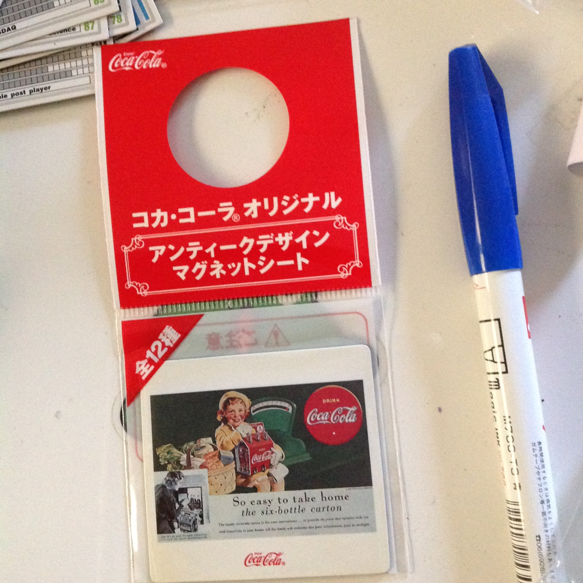 コカコーラ、オリジナル、アンティークデザインマグネットシート、12拍卖