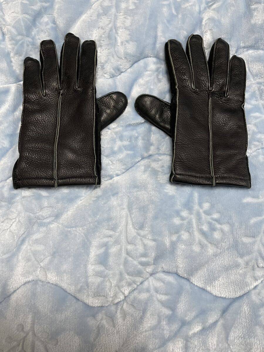 【良品】【送料最安360円】 ATTACHMENT アタッチメント LEATHER GLOVE レザーグローブ 手袋 BLACK ブラック 黒色 即決早い者勝ち拍卖