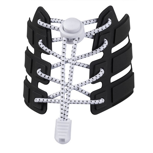 靴ひも 結ばない 靴紐 ほどけない くつひも 伸縮 ゴム 伸びる靴紐 脱ぎ履き ワンタッチ 楽々 大人 子供 レースロック(ホワイト)拍卖