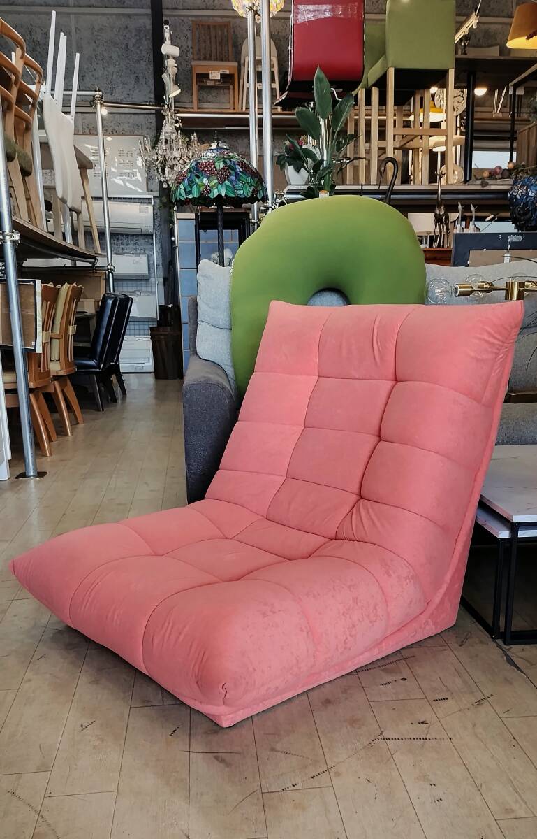 【愛知近郊・配送可】MARUSE■ALEX ハイバック ローソファ 1人掛け 約85×77×99㎝ オレンジ ファブリック拍卖